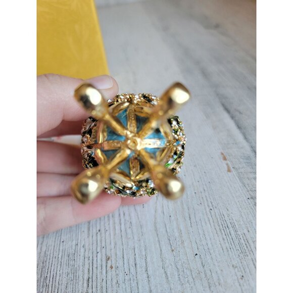 Miniature enamel religious cross egg trinket box Easter home decor - Picture 10 of 10